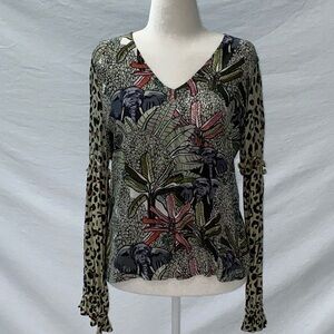 Anthropologie Blouse by Blunk London - Elephant 🐘 and Leopard print - NWOT